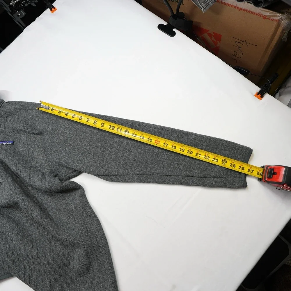 Patagonia Better Sweater rib knit 1/4 zip Gray Fleece Mens Sz Large Embroidered‎